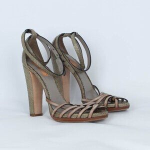 Reed Krakoff‎ Snakeskin Leather Sandal Heels Size 37